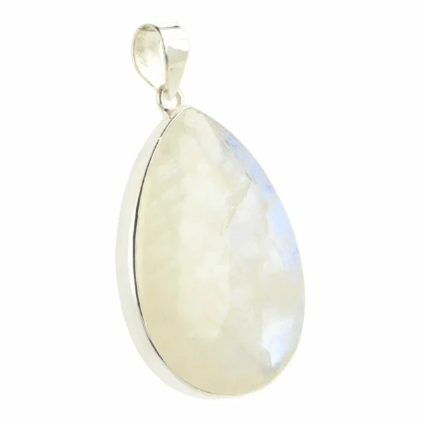 Prachtige regenboog maansteen hanger in zilver groot 'nr3'