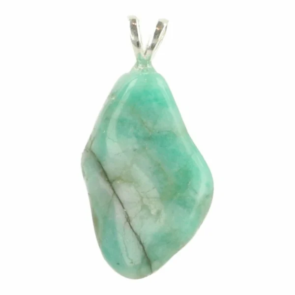 Fraaie uitgemaakte smaragd hanger met oogje van zilver.