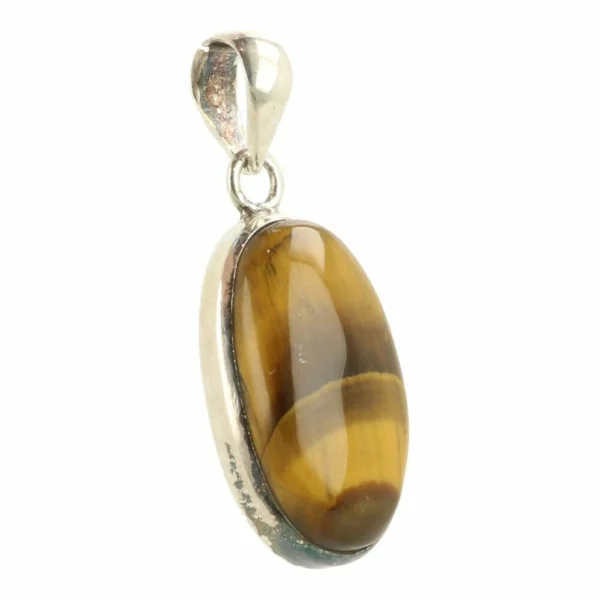 Fraaie tijgeroog hanger in zilver 'nr2'