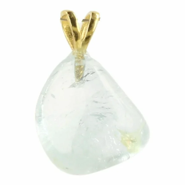 Blauwe topaas hanger met oogje van goud