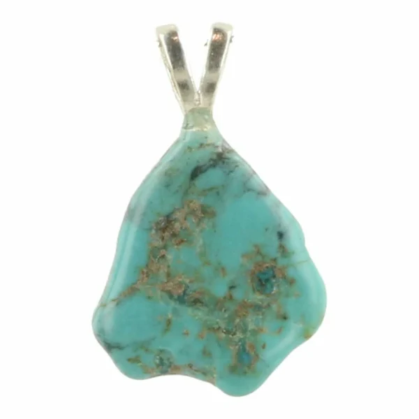 Turquoise hanger met oogje van zilver