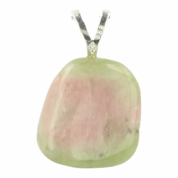 watermeloen toermalijn hanger met oogje van zilver van 1,5-2cm hoog