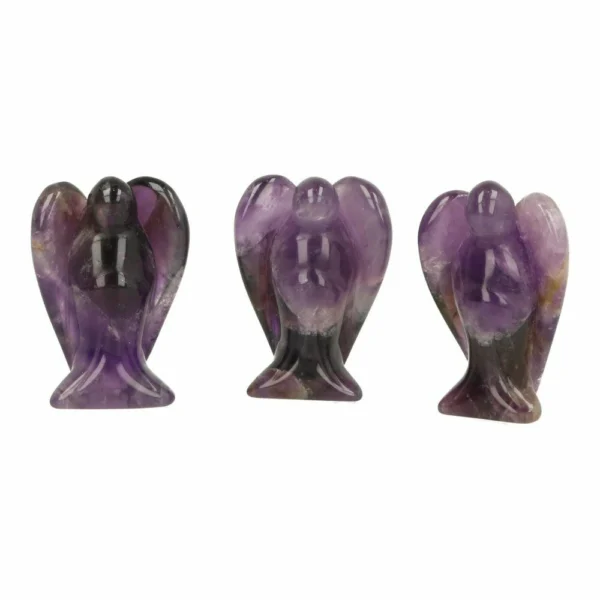 Fraaie donkerpaarse amethist engel van 4cm hoog