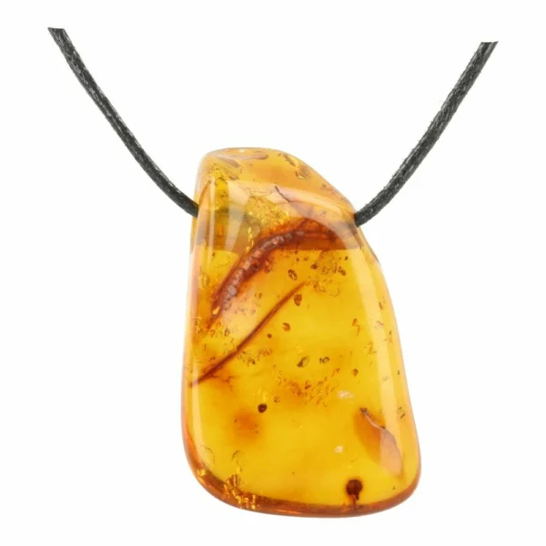 Fraaie barnsteen hanger doorboord groot nr1