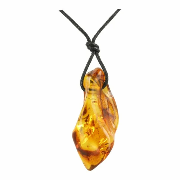 Gave barnsteen hanger doorboord groot nr4 uit Litouwen