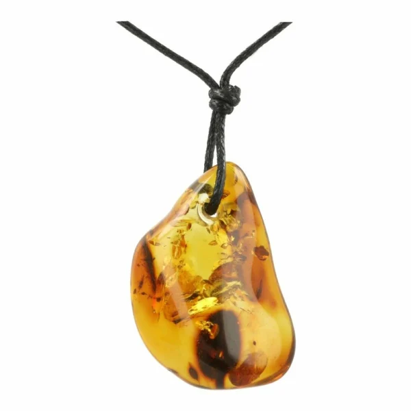 Gave grote barnsteen hanger doorboord nr5 van bijna 5cm lang