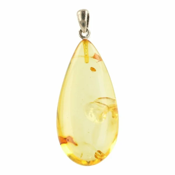 Fraaie barnsteen hanger met zilveren oogje nr1 van 36mm hoog uit Litouwen
