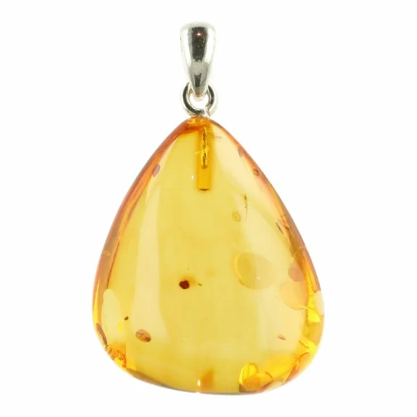 Fraaie heldere barnsteen hanger met zilveren oogje 'nr3'
