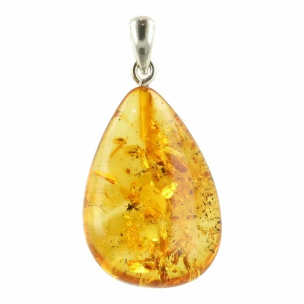 Mooie heldere barnsteen hanger met zilveren oogje 'nr2'