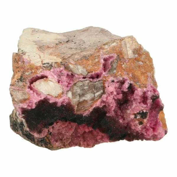 Fraaie roze met zwarte cobalto calciet ruw nr14