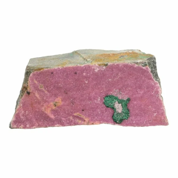 Bijzonder cobalto calciet ruw met malachiet hartje erin nr8