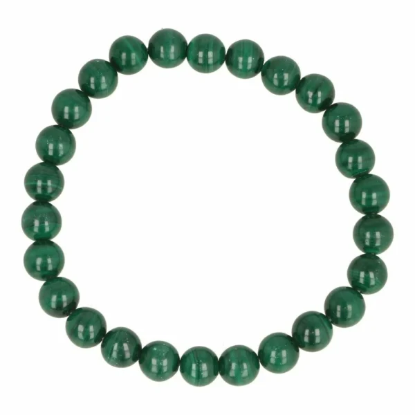 Fraaie groene malachiet herenarmband met kralen van 8mm