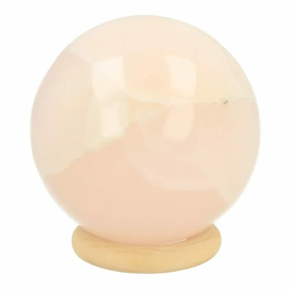 Fraaie mangano calciet bol met diameter van 66mm op houten ring