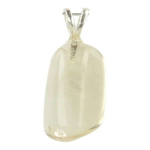 Fraie lichtgele natuurlijke citrien hanger met zilveren oogje