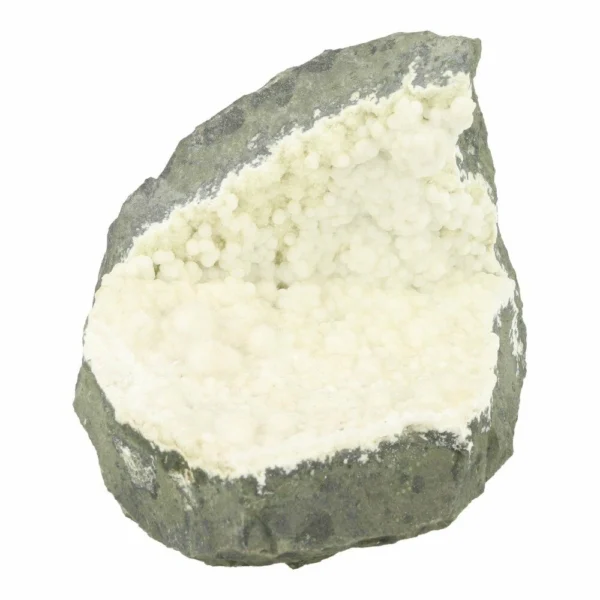 Mooie witte okeniet geode uit India met fraaie kristallen 'nr2'