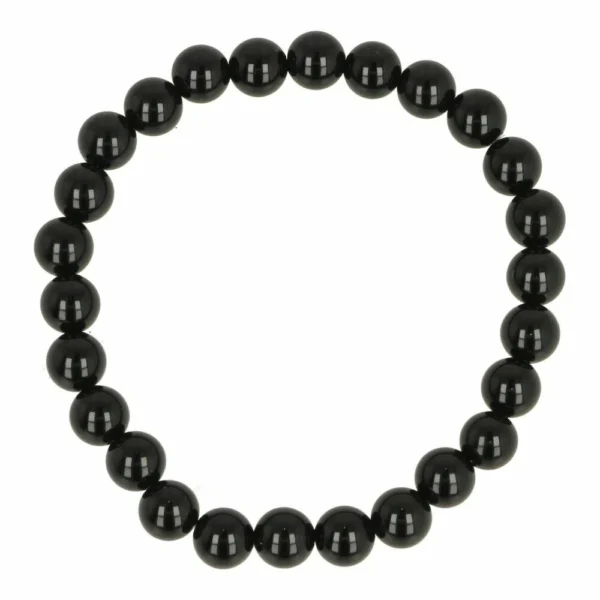 Zwarte onyx herenarmband met kralen van 8mm en een polsomtrek van 18cm