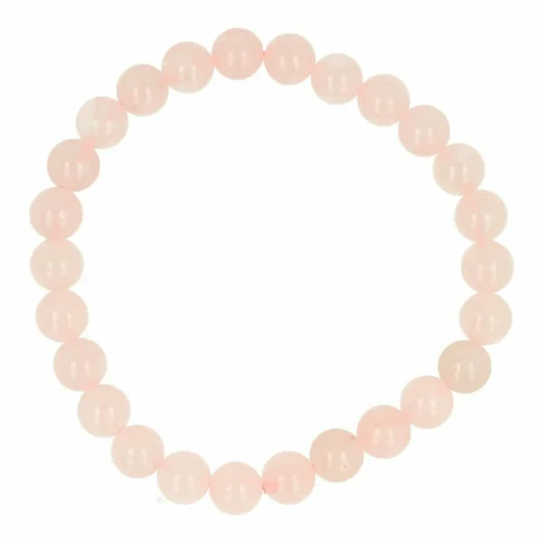 Fraaie rozenkwarts herenarmband met kralen van 8mm en een polsomtrek van 19cm
