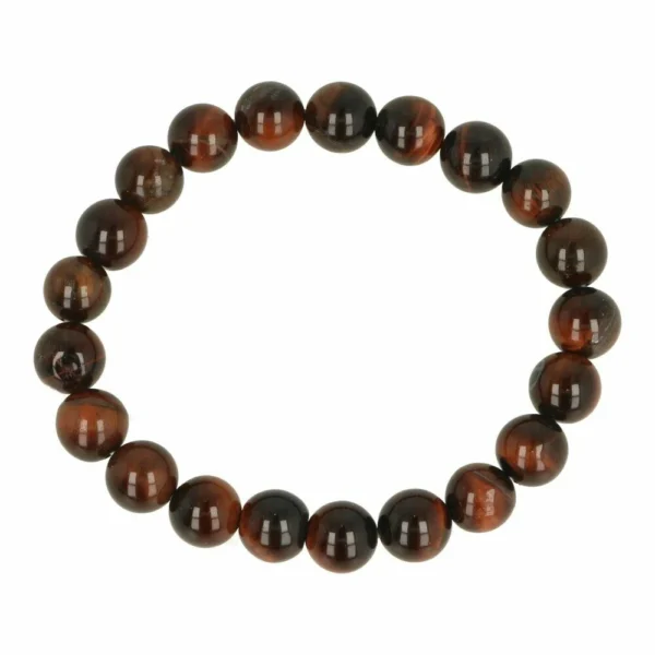 Fraaie rode tijgeroog herenarmband met kralen van 10mm