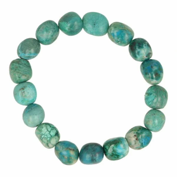 Fraaie chrysocolla armband mt kralen van 8-10mm lang en pasend bij een polsomtrek van 15-16cm
