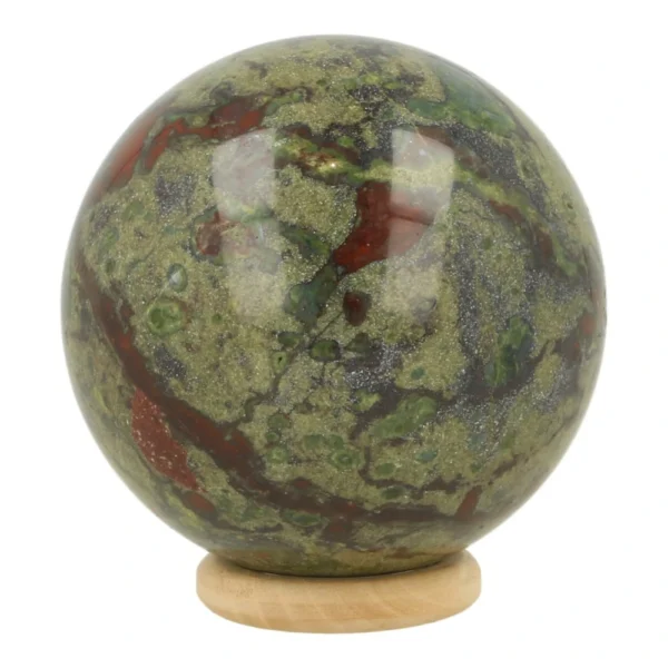 Groen met rode drakenbloedsteen bol met diameter van 56mm