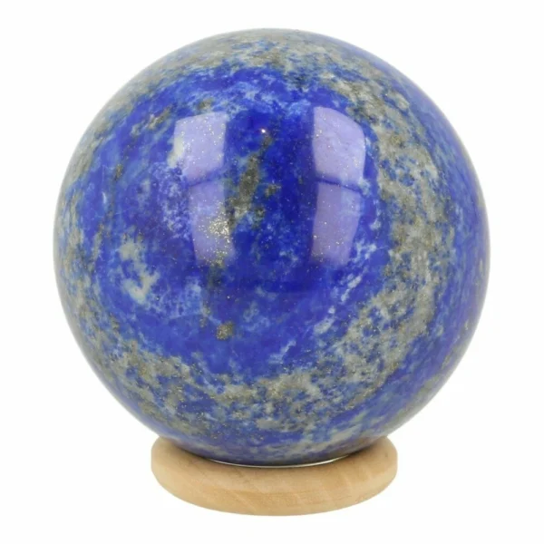 Lapis lazuli bol met diameter van 51mm op houten ring
