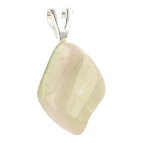 Mooie lichte watermeloen toermalijn hanger met oogje van zilver nr1