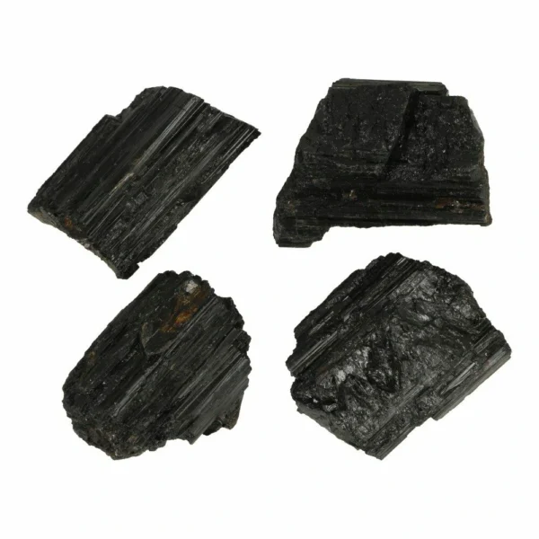 Mooie zwarte toermalijn ruw medium van 5-6cm lang