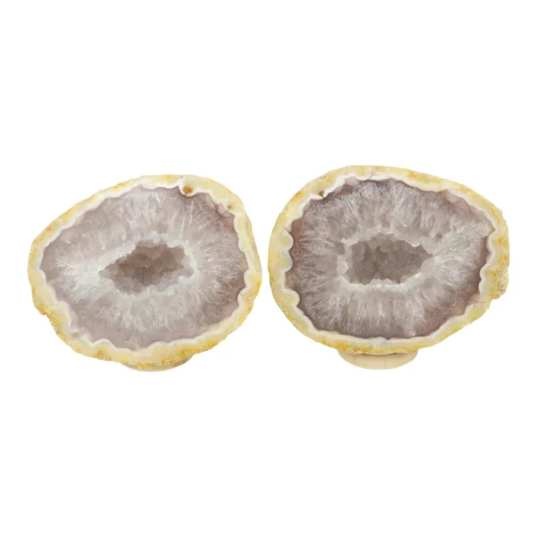 Fraai agaat geodepaar nr2 met veel mooie kristallen