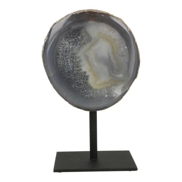 Mooie zachtgekeurde agaat geode op standaard 'G' uit Brazilië