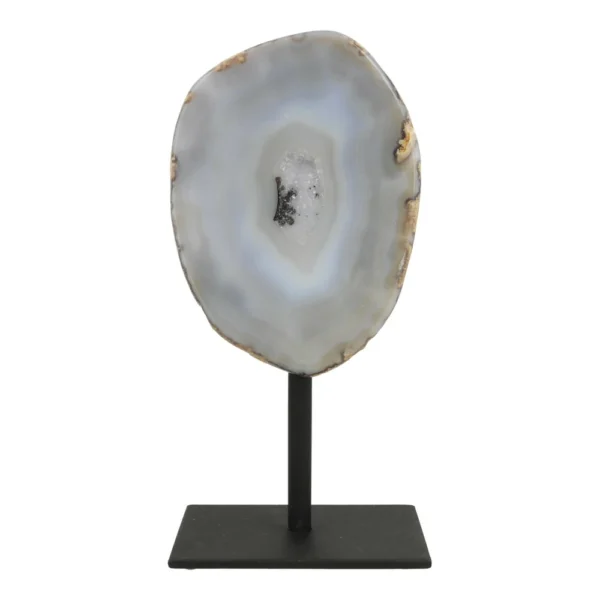 Leuke agaat geode op standaard en met holte 'K' van 21cm hoog