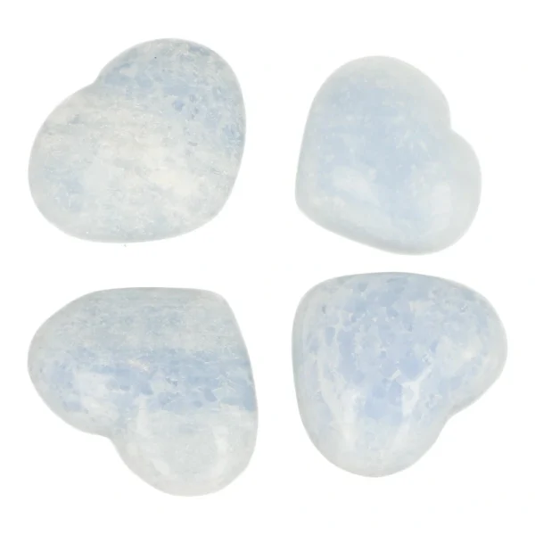 Leuk blauwe calciet hart van 3-4cm breed