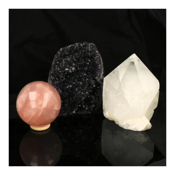 Unieke grote gouden driehoek set GD20 met A-kwaliteit stenen