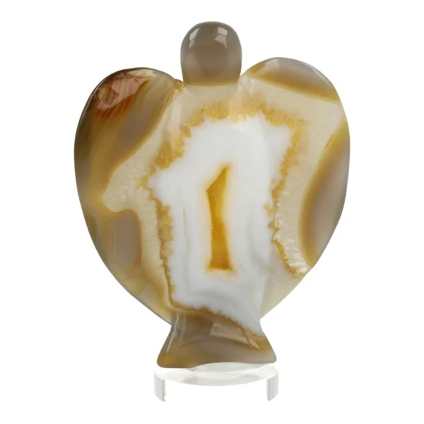 Bijzondere agaat engel 'nr2' van 11cm hoog op plexiglas voetje