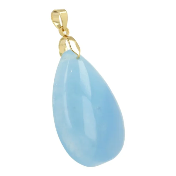 Fraaie aquamarijn hanger met goudkleurig oogje 'nr1'