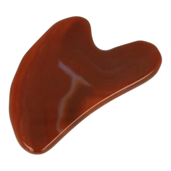 Fraaie carneool Gua Sha massagesteen van 8cm lang