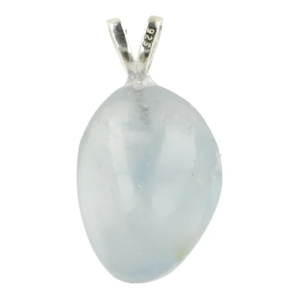 Fijne celestien hanger met zilveren oogje