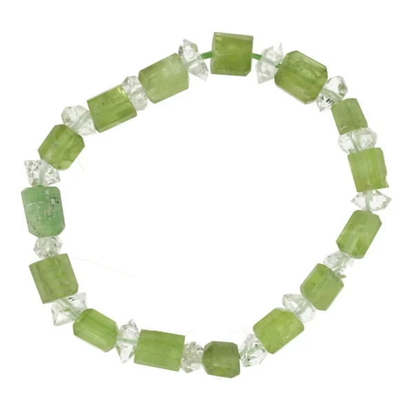 Peridoot met herkimer diamond armband nr1
