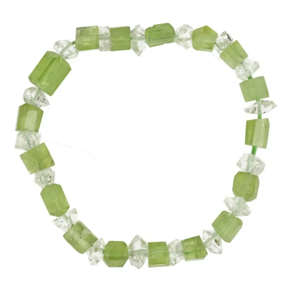 Peridoot met herkimer diamond armband nr2