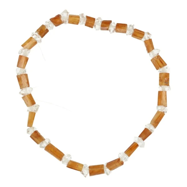 Fraaie hoogenergetische hessoniet met Herkimer diamond armband nr1