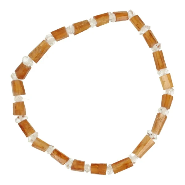 Fraaie hoogenergetische hessoniet met Herkimer diamond armband nr2