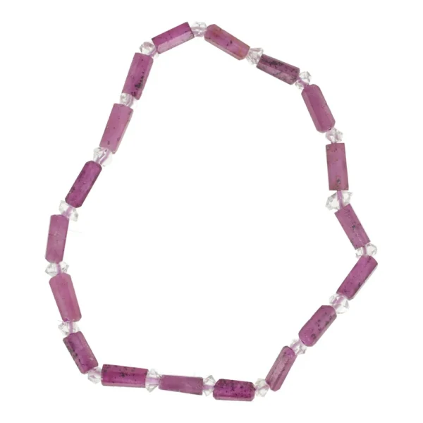 Fraaie robijn met Pakistaanse herkimer diamond armband nr3