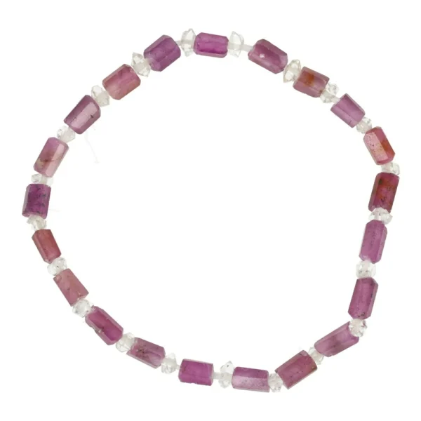 Fraaie robijn met Pakistaanse herkimer diamond armband nr5