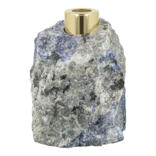 Fraaie sodaliet geurstokjeshouder of aromadiffusor met goudkleurige details