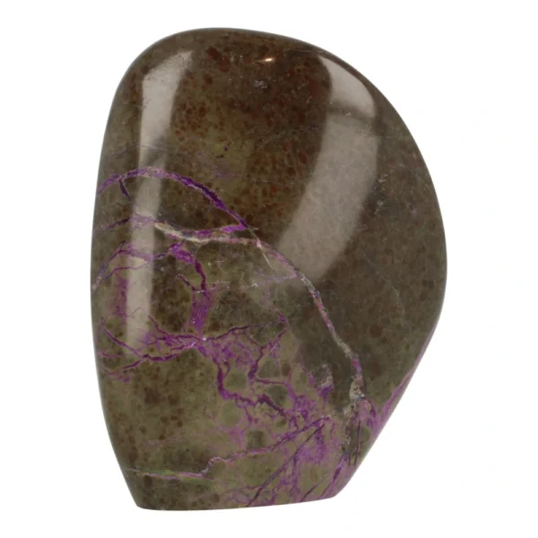 Mooie donkergroen met paarse stichtiet gepolijste vorm van 83mm hoog
