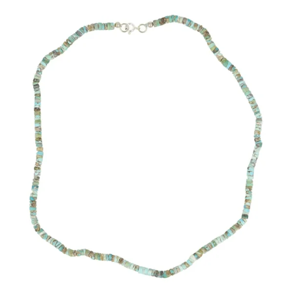 Fraaie turkoois of turquoise ketting met ronde kralen van 4mm en 45cm lengte